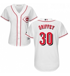 Womens Majestic Cincinnati Reds 30 Ken Griffey Authentic White Home Cool Base MLB Jersey