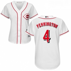 Womens Majestic Cincinnati Reds 4 Cliff Pennington Authentic White Home Cool Base MLB Jersey 