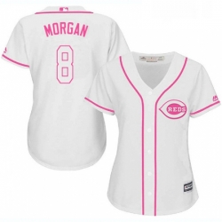 Womens Majestic Cincinnati Reds 8 Joe Morgan Authentic White Fashion Cool Base MLB Jersey