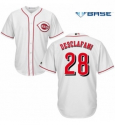 Youth Majestic Cincinnati Reds 28 Anthony DeSclafani Authentic White Home Cool Base MLB Jersey