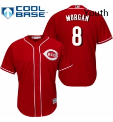 Youth Majestic Cincinnati Reds 8 Joe Morgan Authentic Red Alternate Cool Base MLB Jersey