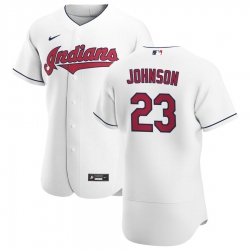 Men Cleveland Indians 23 Daniel Johnson Men Nike White Home 2020 Flex Base Team MLB Jersey