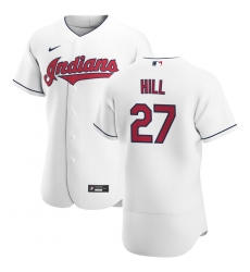 Men Cleveland Indians 27 Cam Hill Men Nike White Home 2020 Flex Base Team MLB Jersey