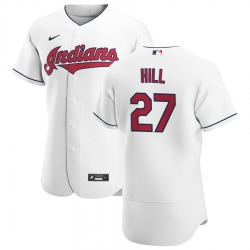 Men Cleveland Indians 27 Cam Hill Men Nike White Home 2020 Flex Base Team MLB Jersey