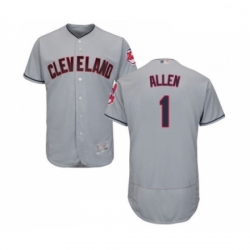 Mens Cleveland Indians 1 Greg Allen Grey Road Flex Base Authentic Collection Baseball Jersey