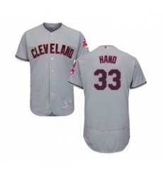 Mens Cleveland Indians 33 Brad Hand Grey Road Flex Base Authentic Collection Baseball Jersey