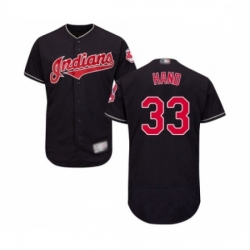 Mens Cleveland Indians 33 Brad Hand Navy Blue Alternate Flex Base Authentic Collection Baseball Jersey