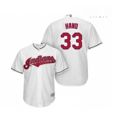 Mens Cleveland Indians 33 Brad Hand Replica White Home Cool Base Baseball Jersey 