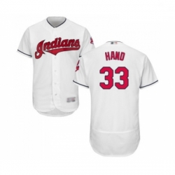 Mens Cleveland Indians 33 Brad Hand White Home Flex Base Authentic Collection Baseball Jersey