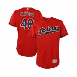 Mens Cleveland Indians 48 Tyler Clippard Scarlet Alternate Flex Base Authentic Collection Baseball Jersey