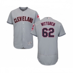 Mens Cleveland Indians 62 Nick Wittgren Grey Road Flex Base Authentic Collection Baseball Jersey