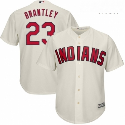 Mens Majestic Cleveland Indians 23 Michael Brantley Replica Cream Alternate 2 Cool Base MLB Jersey