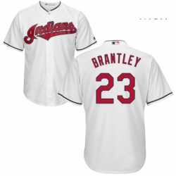 Mens Majestic Cleveland Indians 23 Michael Brantley Replica White Home Cool Base MLB Jersey