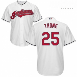 Mens Majestic Cleveland Indians 25 Jim Thome Replica White Home Cool Base MLB Jersey