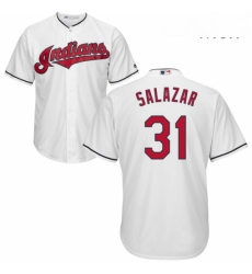 Mens Majestic Cleveland Indians 31 Danny Salazar Replica White Home Cool Base MLB Jersey