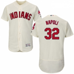 Mens Majestic Cleveland Indians 32 Mike Napoli Cream Alternate Flex Base Authentic Collection MLB Jersey