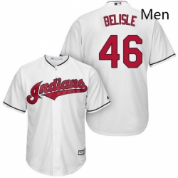 Mens Majestic Cleveland Indians 46 Matt Belisle Replica White Home Cool Base MLB Jersey 