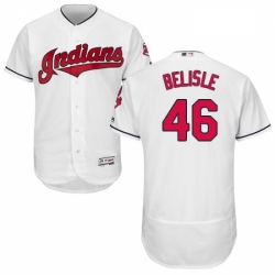 Mens Majestic Cleveland Indians 46 Matt Belisle White Home Flex Base Authentic Collection MLB Jersey