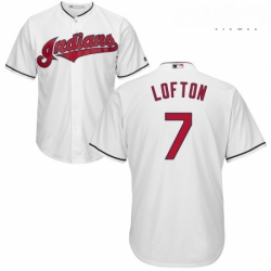 Mens Majestic Cleveland Indians 7 Kenny Lofton Replica White Home Cool Base MLB Jersey