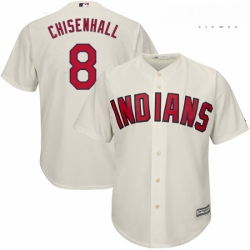 Mens Majestic Cleveland Indians 8 Lonnie Chisenhall Replica Cream Alternate 2 Cool Base MLB Jersey