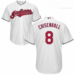 Mens Majestic Cleveland Indians 8 Lonnie Chisenhall Replica White Home Cool Base MLB Jersey