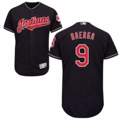 Mens Majestic Cleveland Indians 9 Carlos Baerga Navy Blue Flexbase Authentic Collection MLB Jersey