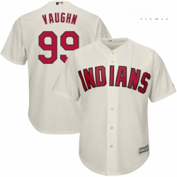 Mens Majestic Cleveland Indians 99 Ricky Vaughn Replica Cream Alternate 2 Cool Base MLB Jersey