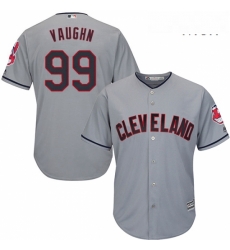 Mens Majestic Cleveland Indians 99 Ricky Vaughn Replica Grey Road Cool Base MLB Jersey