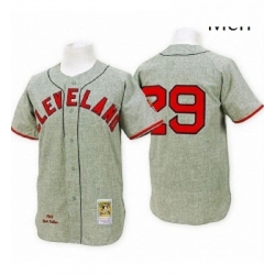 Mens Mitchell and Ness 1948 Cleveland Indians 29 Satchel Paige Authentic Grey Throwback MLB Jersey