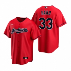 Mens Nike Cleveland Indians 33 Brad Hand Red Alternate Stitched Baseball Jersey
