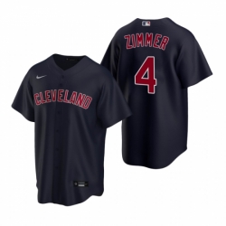 Mens Nike Cleveland Indians 4 Bradley Zimmer Navy Alternate Stitched Baseball Jersey