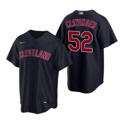 Mens Nike Cleveland Indians 52 Mike Clevinger Navy Alternate Stitched Baseball Jersey