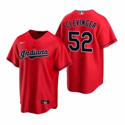 Mens Nike Cleveland Indians 52 Mike Clevinger Red Alternate Stitched Baseball Jersey