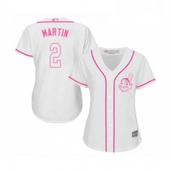 Womens Cleveland Indians 2 Leonys Martin Replica White Fashion Cool Base Baseball Jersey 