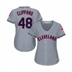 Womens Cleveland Indians 48 Tyler Clippard Replica Grey Road Cool Base Baseball Jersey 