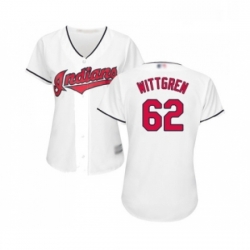 Womens Cleveland Indians 62 Nick Wittgren Replica White Home Cool Base Baseball Jersey 