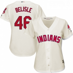 Womens Majestic Cleveland Indians 46 Matt Belisle Authentic Cream Alternate 2 Cool Base MLB Jersey 