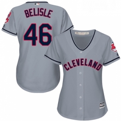 Womens Majestic Cleveland Indians 46 Matt Belisle Authentic Grey Road Cool Base MLB Jersey 