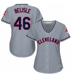 Womens Majestic Cleveland Indians 46 Matt Belisle Replica Grey Road Cool Base MLB Jersey 