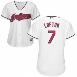 Womens Majestic Cleveland Indians 7 Kenny Lofton Replica White Home Cool Base MLB Jersey