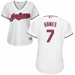 Womens Majestic Cleveland Indians 7 Yan Gomes Authentic White Home Cool Base MLB Jersey