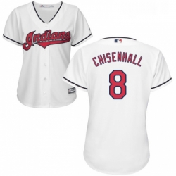 Womens Majestic Cleveland Indians 8 Lonnie Chisenhall Authentic White Home Cool Base MLB Jersey