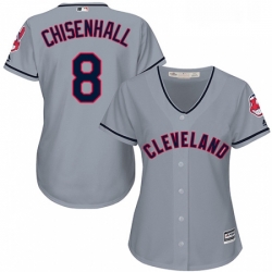 Womens Majestic Cleveland Indians 8 Lonnie Chisenhall Replica Grey Road Cool Base MLB Jersey