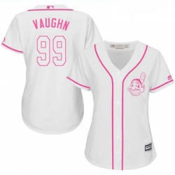 Womens Majestic Cleveland Indians 99 Ricky Vaughn Replica White Fashion Cool Base MLB Jersey