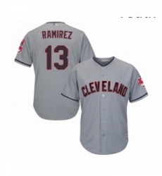 Youth Cleveland Indians 13 Hanley Ramirez Replica Grey Road Cool Base Baseball Jersey 