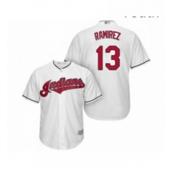 Youth Cleveland Indians 13 Hanley Ramirez Replica White Home Cool Base Baseball Jersey 