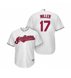 Youth Cleveland Indians 17 Brad Miller Authentic White Home Cool Base Baseball Jersey 