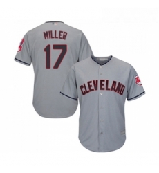 Youth Cleveland Indians 17 Brad Miller Replica Grey Road Cool Base Baseball Jersey 