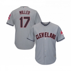 Youth Cleveland Indians 17 Brad Miller Replica Grey Road Cool Base Baseball Jersey 