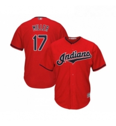 Youth Cleveland Indians 17 Brad Miller Replica Scarlet Alternate 2 Cool Base Baseball Jersey 